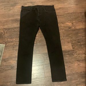 Men's All Saints - Button Fly Cigarette (skinny) Jeans - Black in size 36